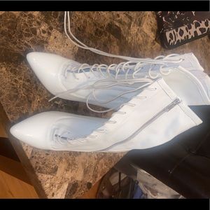 Steven madden leather white boots